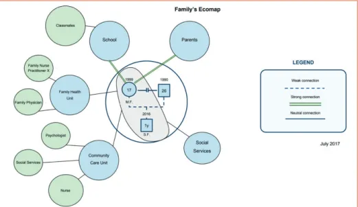 Figure 4. Family subsystem’s ecomap (July 2017).