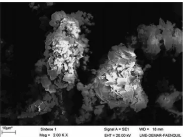 Figura  2.  Micrografia  do  fosfato  de  nióbio  hidratado  obtida  via  elétrons  secundários em microscópio eletrônico com ampliação de 2000X