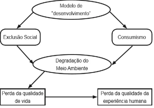 Figura 3 - Atual modelo de desenvolvimento e a insustentabilidade . 