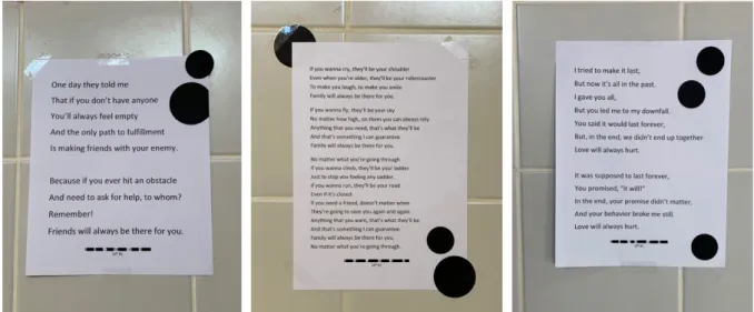 Fig. 8. Three poems written by 10 th  B1 students 