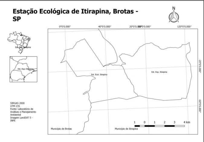 Figura 2. Mapa da Estação Ecológica de Itirapina. 