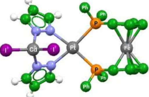 Figura 7. Fórmula estrutural do complexo [Ru(η 5 -dmPz)(η 5 -Cp)] Figura 8. Trímero supramolecular de pirazóis