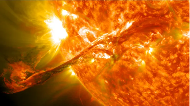 Figure 1.3: A solar flare representing the solar atmosphere as a dynamic environment.