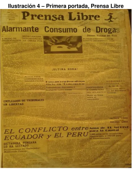 Ilustración 4  –  Primera portada, Prensa Libre 