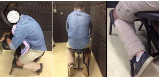 Figure  1S  –   Patient  positioning  in  the  massage  chair  for  the  application  of  cryotherapy/ 