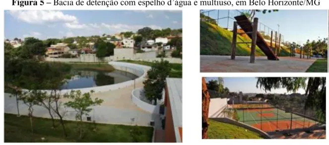 Figura 5 – Bacia de detençã o com espelho d’água e multiuso, em Belo Horizonte/MG