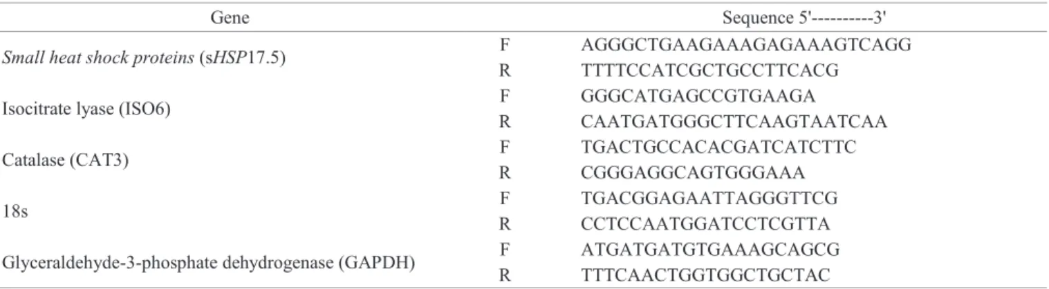Table 1. Proteins studied in the analysis of qRT-PCR and sequencing of primers designed from GenBank information