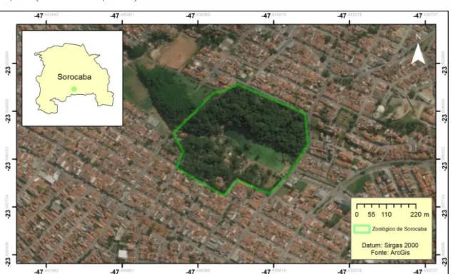 Figura 1.6. Parque Zoológico Municipal Quinzinho de Barros, localizado na região central do  município de Sorocaba, SP