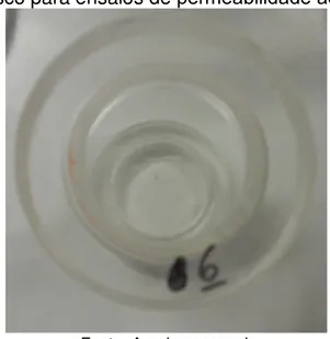 Figura 3  –  Frasco para ensaios de  permeabilidade ao vapor d’água.