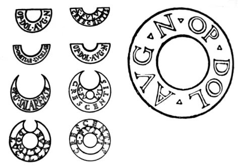 Figura 2 | Marcas de telhas cerâmicas. Fonte: Mollerup (1997:32)