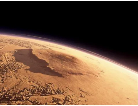 Ilustração 3: Imagem do vulcão em escudo Monte Olimpo em Marte 