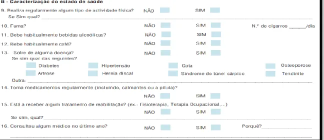 Figura 5: Caracterização do estado de saúde  Fonte: Serranheira et al. (2008) 