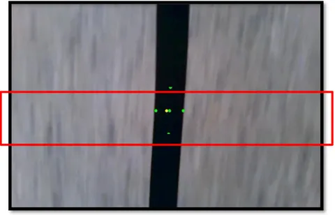 Figura 5.5  –  Posicionamento da linha no centro da câmera e área analise de erros. 