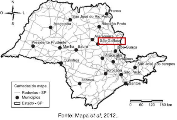 Figura 4 - Localização do município de São Carlos, SP, 2017. 