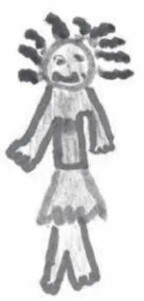 Ilustração 4: Desenho de uma criança com 9 anos sobre aquilo que pensa sobre os meninos indianos
