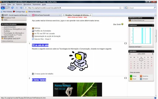 Figura 2 – Site: Tópicos com diversos temas 