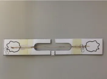 Figura 4.3  –  Porta amostra desenvolvido para ensaio de tração nas fibras . 