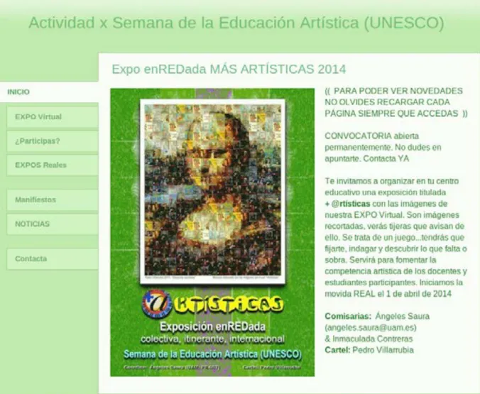 Fig. 3: BLOG Expo enREDada MÁS ARTÍSTICAS. Cartel: Villarrubia, P. Obtenida el 25 de abril de 2014 en: 