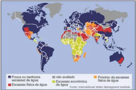 Figura 5 - Mapa da distribuição dos recursos hídricos no mundo  (Fonte: international water management institute in www.IWMI