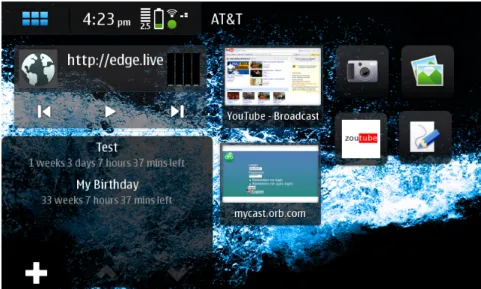 Figura 2.1: GUI home do Maemo 5.