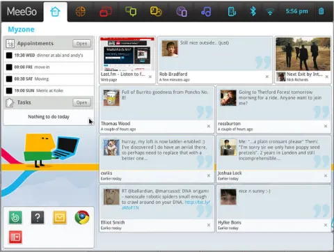 Figura 2.3: GUI home do MeeGo Netbook.