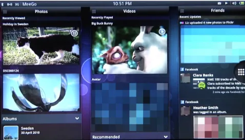 Figura 2.5: GUI home do MeeGo Tab.