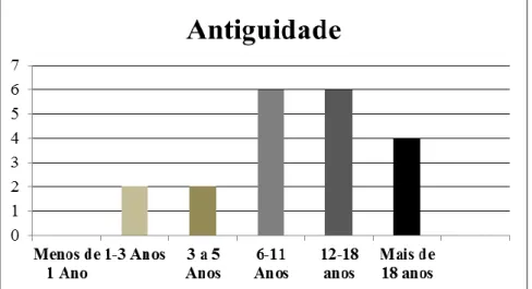 Gráfico 4 - Antiguidade dos colaboradores 