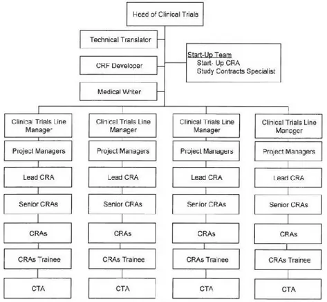 Figure 8 - Clinical Trials Department Organogram.