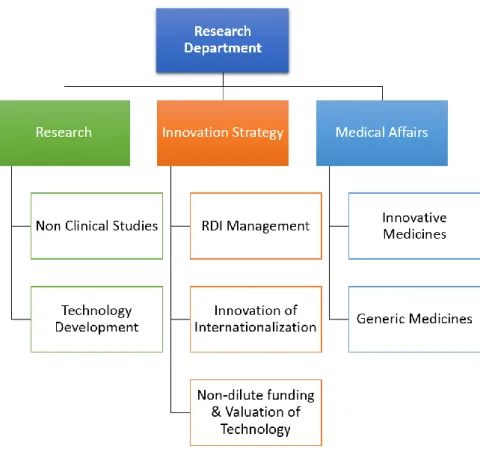 Figure 3 - Organization chart of Research Department 