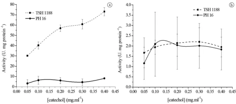 Figure 1. PPD activity as a function of substrate (catechol) concentration (0.05 M to 0.4 M)