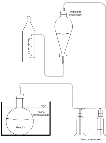 Figura  3.1  –  Esquema  representativo  da  montagem  experimental  utilizada  nos  ensaios  de  biodegradabilidade