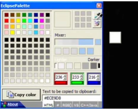 Fig. 2. Active eyedropper tool in EclipsePalette’s interface.