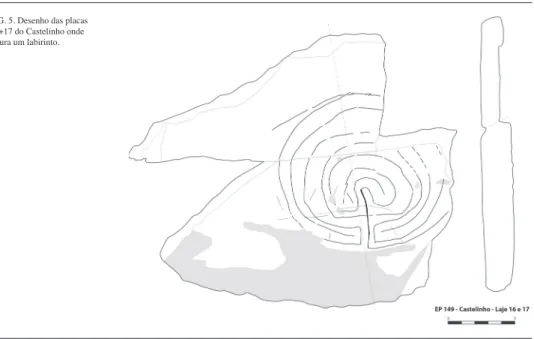 FIG. 5. Desenho das placas 16+17 do Castelinho onde figura um labirinto.