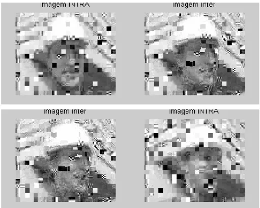 Figura 5.19: Imagens 1, 5, 8 e 12 para vector 8-QAM optimizado com erros aleatórios 