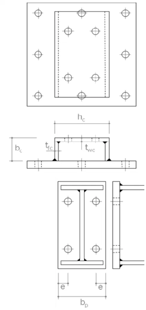 Fig. 1 - Esquema dos protótipos e dos modelos,  com indicação dos parâmetros do estudo