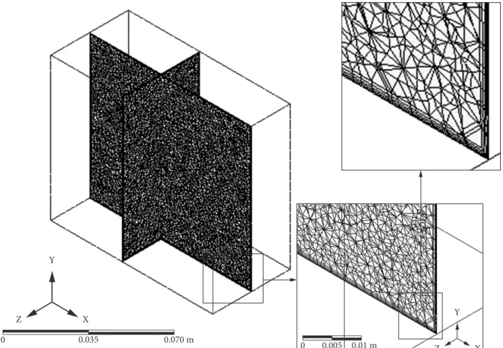 Figure 1. Brick shaped package evaluated. Figure shows a xy and an yz plane used in thermal process evaluation