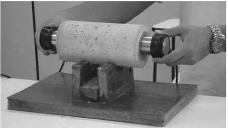 FIGURE 1. Ultrasound test on cylindrical specimen. 