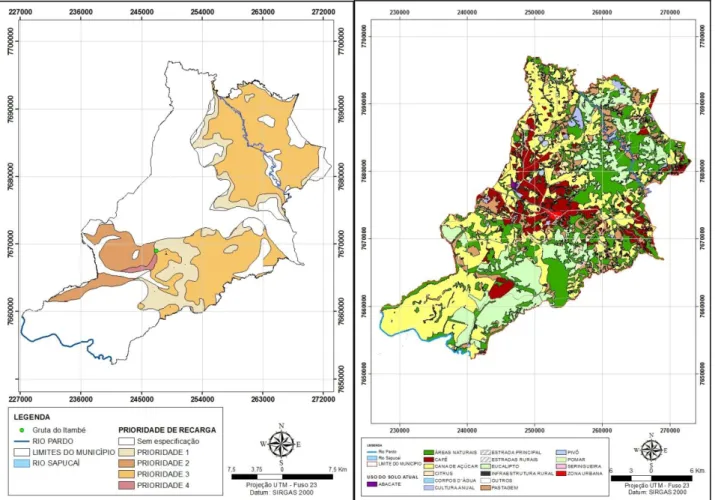 FIGURE  3.  Map  of  priority  protection  areas  for  groundwater  recharge  and  land  use,          Altinópolis – SP, Brazil