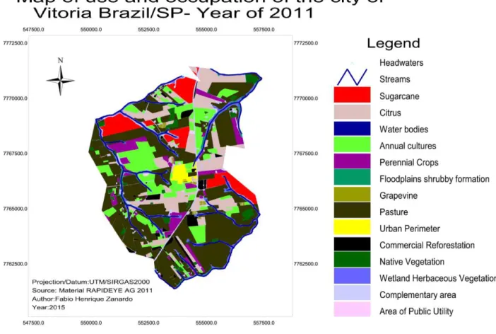 FIGURE 1. Map of use and occupation of the city of Vitoria Brazil/SP-2011. 