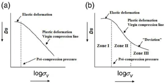 FIGURE 1. Main curve forms of uniaxial compression tests: (a) elasto-plastic model; and S-shape  model (b)