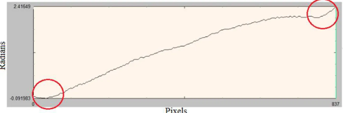 FIGURE 2. Border abnormalities exhibited by the testing beam. 