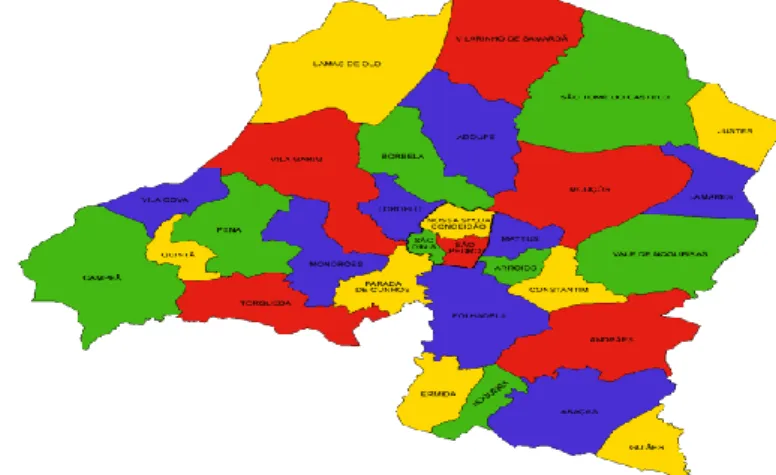 Figura Nº1 – Mapa do distrito de Vila real 