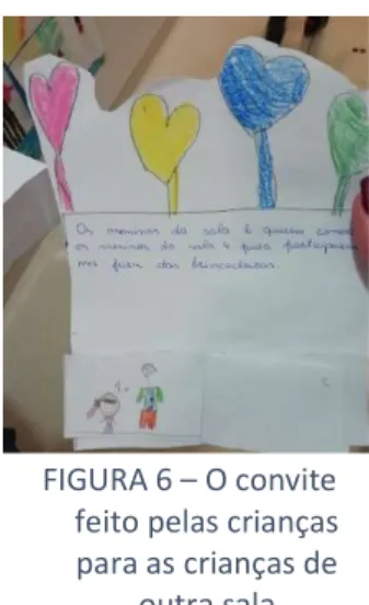 FIGURA 6 – O convite  feito pelas crianças  para as crianças de 