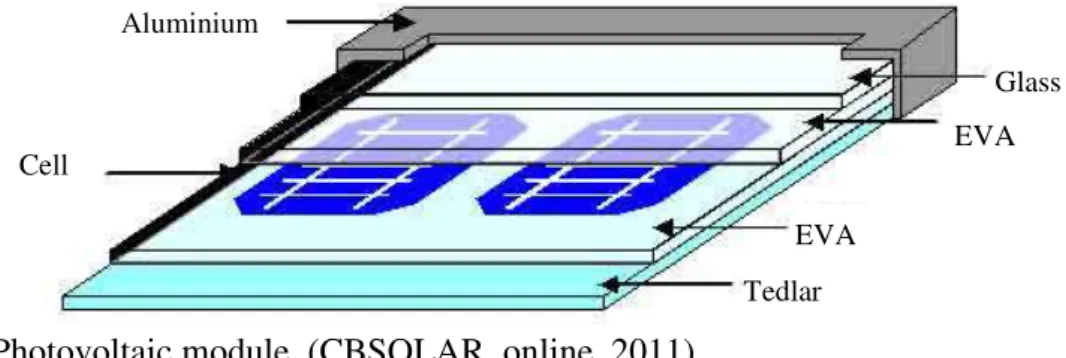 FIGURE 2.  Photovoltaic module. (CBSOLAR, online, 2011). 