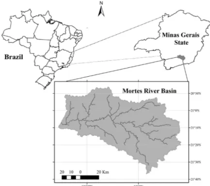 Figure 1:  Geographical localization of the Mortes River Basin.