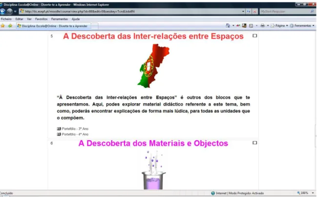Figura 8: Sexto tópico da plataforma – Quinto bloco programático de Estudo do Meio