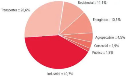 Figura 2.1- Participação dos setores no consumo final energético no Brasil, 2007. 