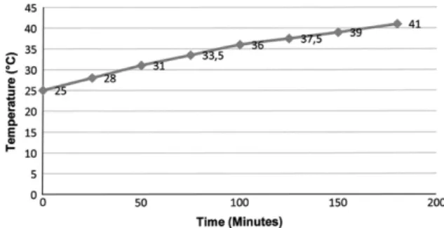 Fig. 2. Temperature in function of the time.