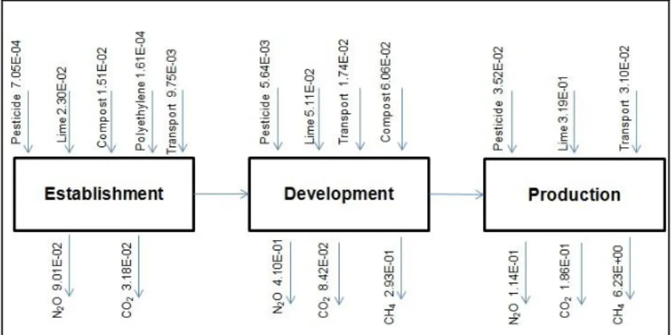 FIGURE 1. Conventional management emissions in kg CO 2  Eq Kg -1 