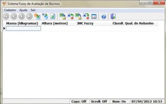 FIGURE 4. Interface of the Cattle Evaluation Software, in the moment of initiate the insertion of  the data